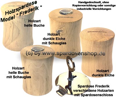 Holzspardose Frederik Sortiment Gesamt